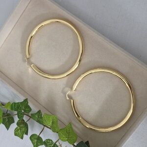 X Large Gold Filled Tube Hoop Earrings 3 1/4"